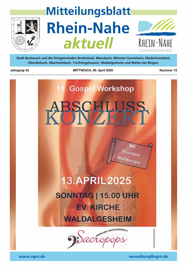 Rhein-Nahe aktuell Titelblatt 15/2025