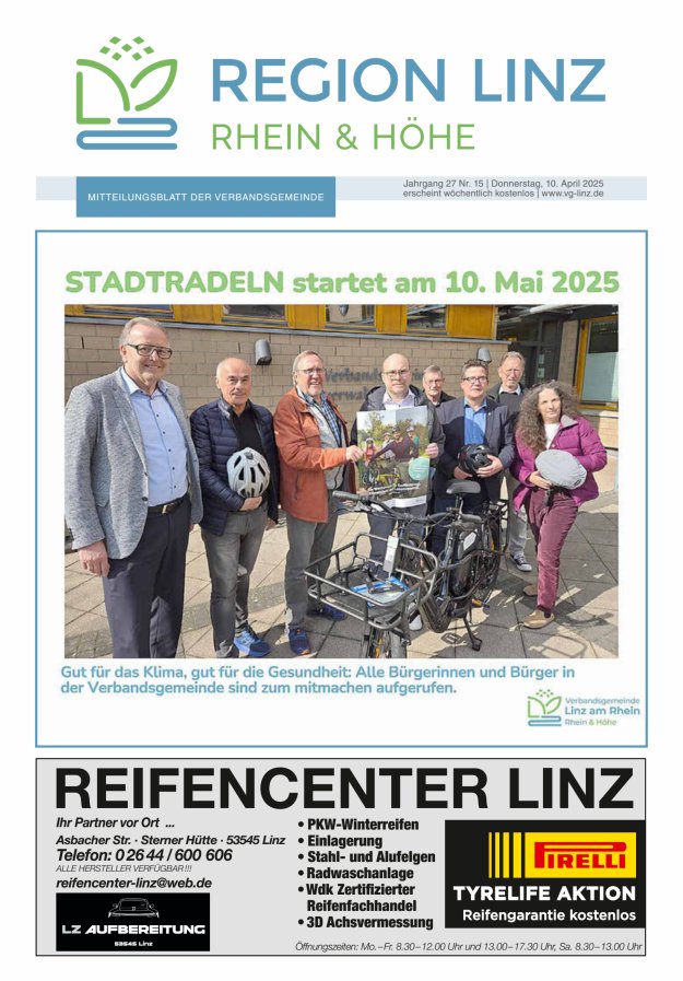 Unsere Verbandsgemeinde Linz am Rhein Titelblatt 15/2025