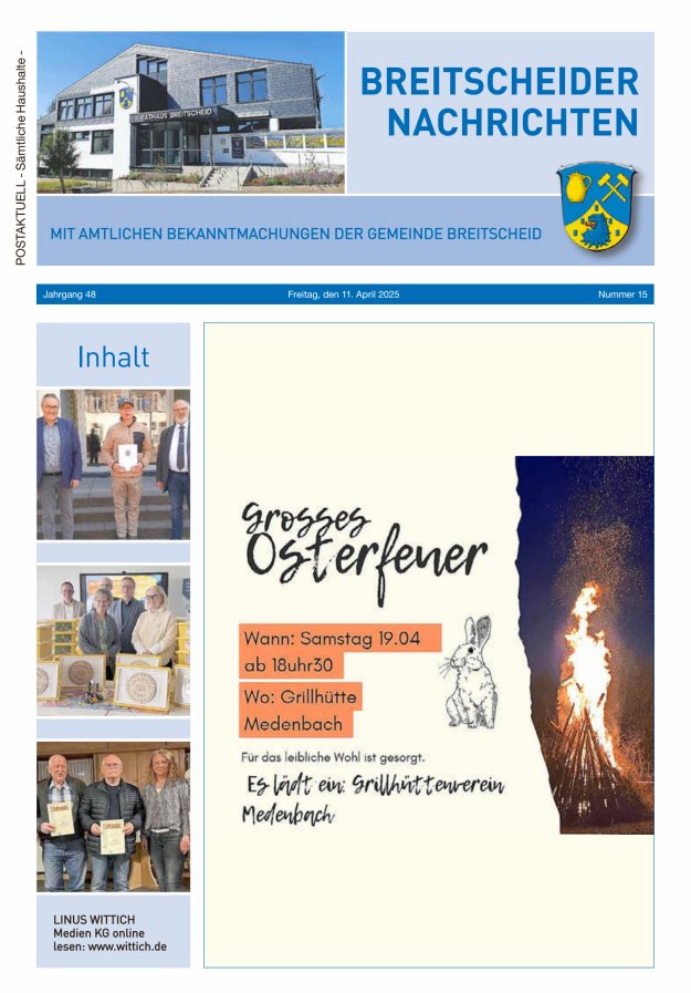 Breitscheider Nachrichten Titelblatt 15/2025
