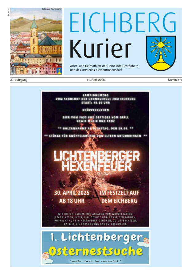 Eichberg-Kurier - Amts- und Heimatblatt der Gemeinde Lichtenberg Titelblatt 04/2025