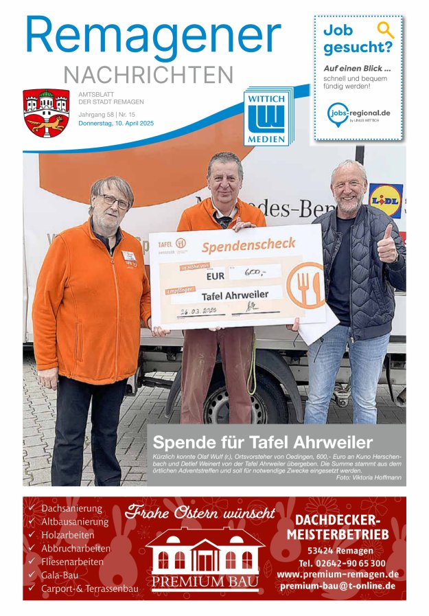 Remagener Nachrichten Titelblatt 15/2025