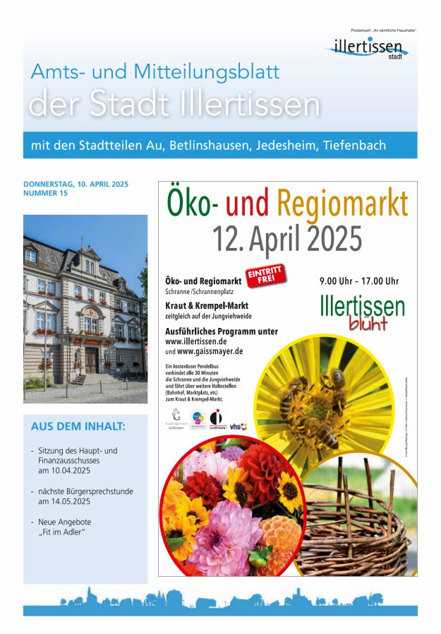 Amts- und Mitteilungsblatt Stadt Illertissen Titelblatt 15/2025