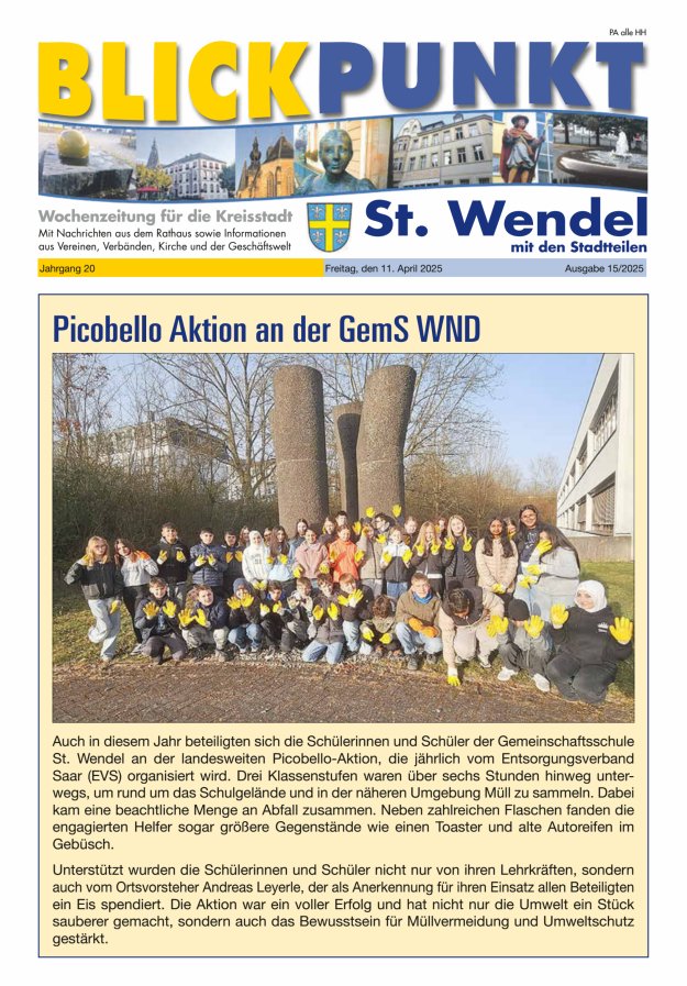 Blickpunkt St Wendel Titelblatt 15/2025