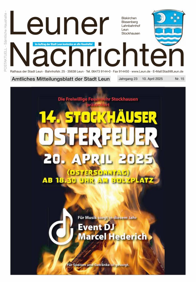Leuner Nachrichten Titelblatt 15/2025