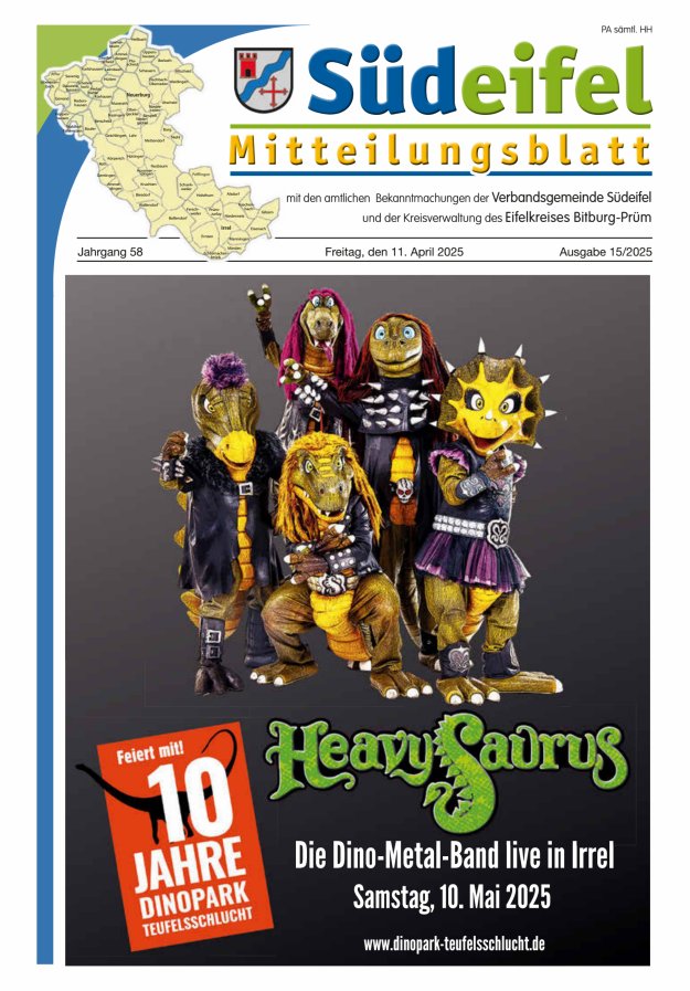 Mitteilungsblatt Südeifel Titelblatt 15/2025