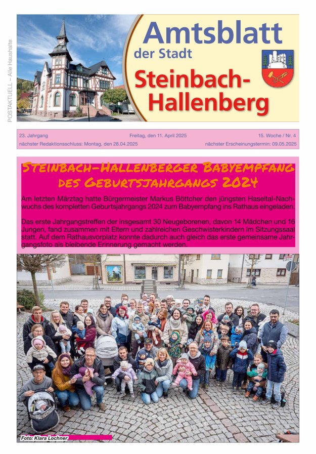 Amtsblatt der Stadt Steinbach-Hallenberg Titelblatt 04/2025