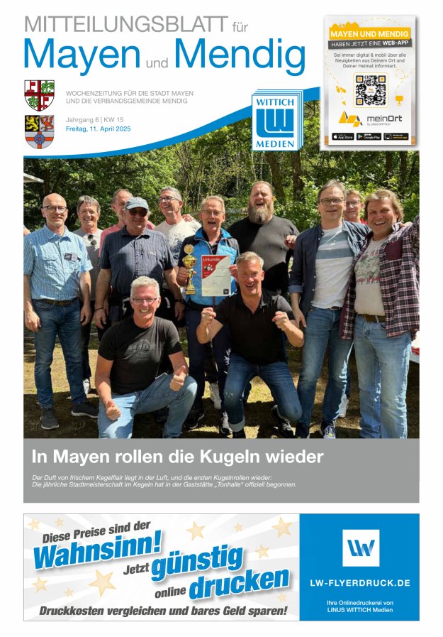 Mitteilungsblatt für Mayen und Mendig Titelblatt 15/2025