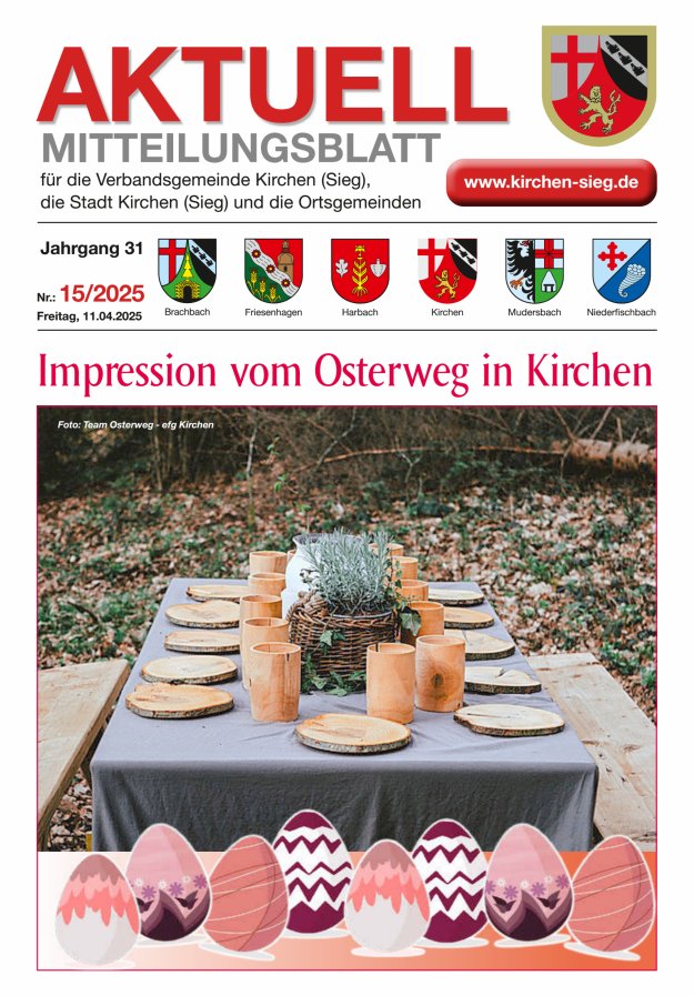 Aktuell - Mitteilungsblatt für die VG Kirchen (Sieg) Titelblatt 15/2025
