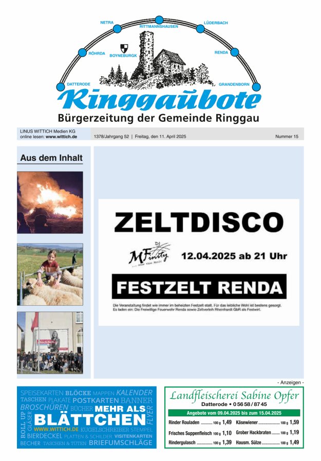 Ringgaubote Titelblatt 15/2025