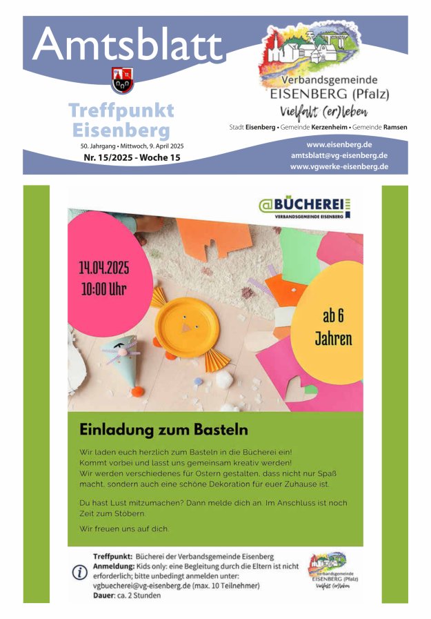 Treffpunkt Eisenberg Titelblatt 15/2025