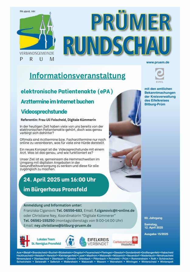 Prümer Rundschau Titelblatt 15/2025
