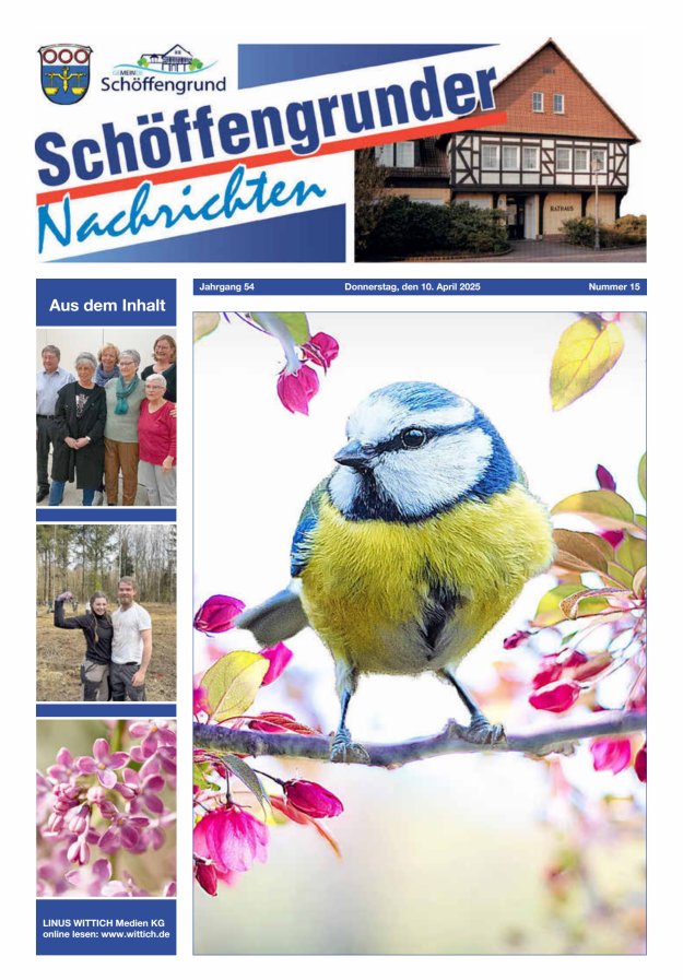 Schöffengrunder Nachrichten Titelblatt 15/2025