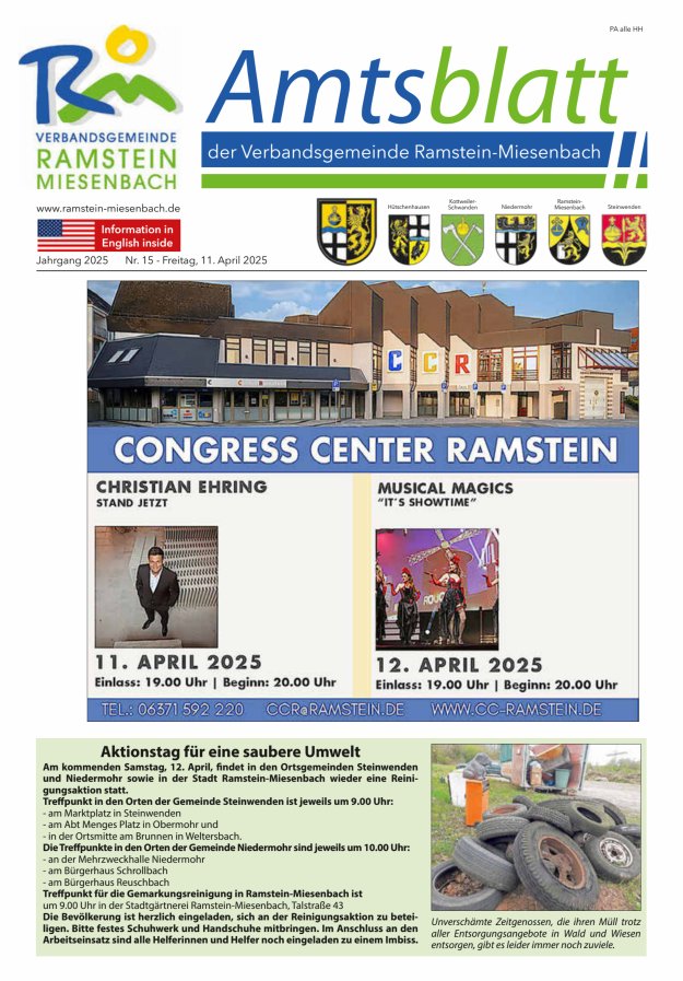 Amtsblatt VG Ramstein-Miesenbach Titelblatt 15/2025