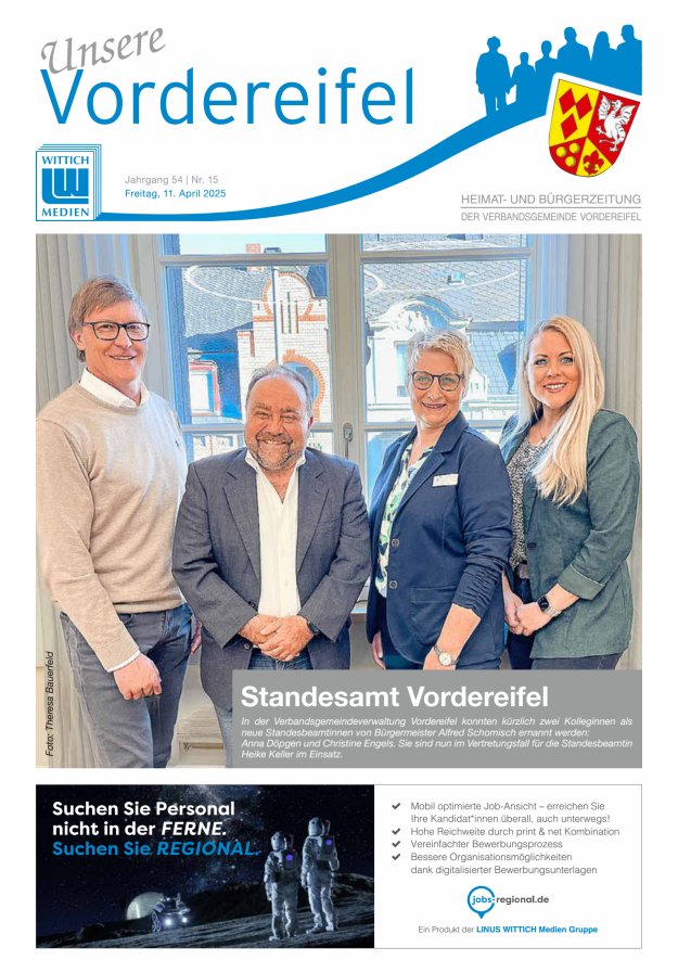 Mitteilungsblatt Vordereifel - Heimat- u Bürgerzeitung der VG Vordereifel Titelblatt 15/2025