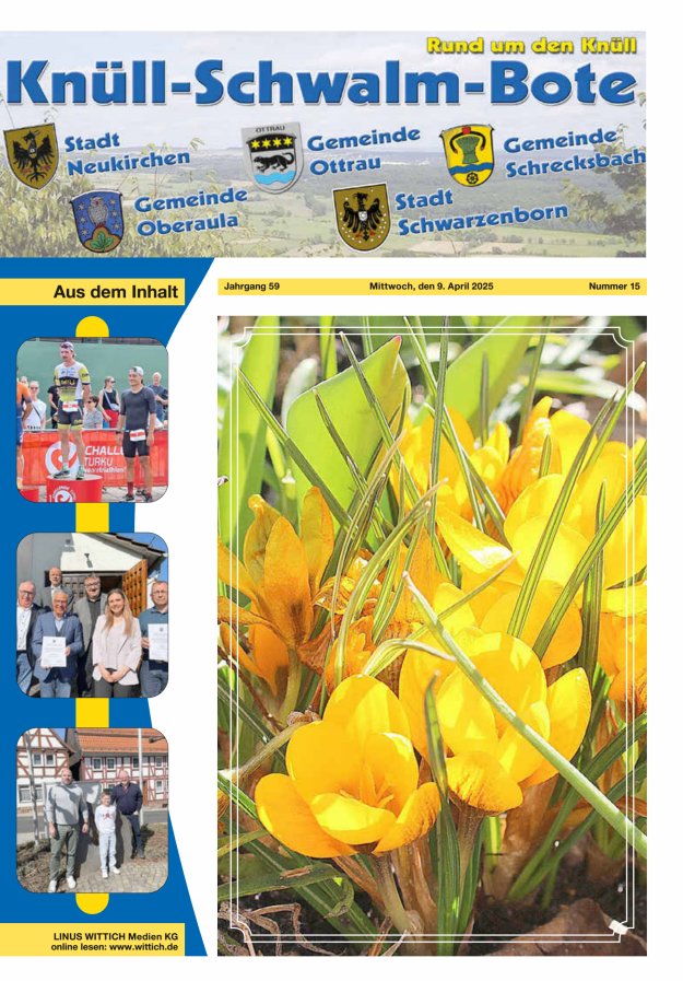 Knüll-Schwalm-Bote Titelblatt 15/2025