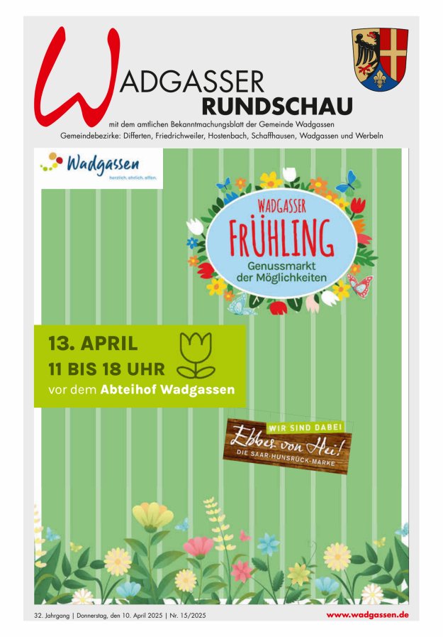 Wadgasser Rundschau Titelblatt 15/2025