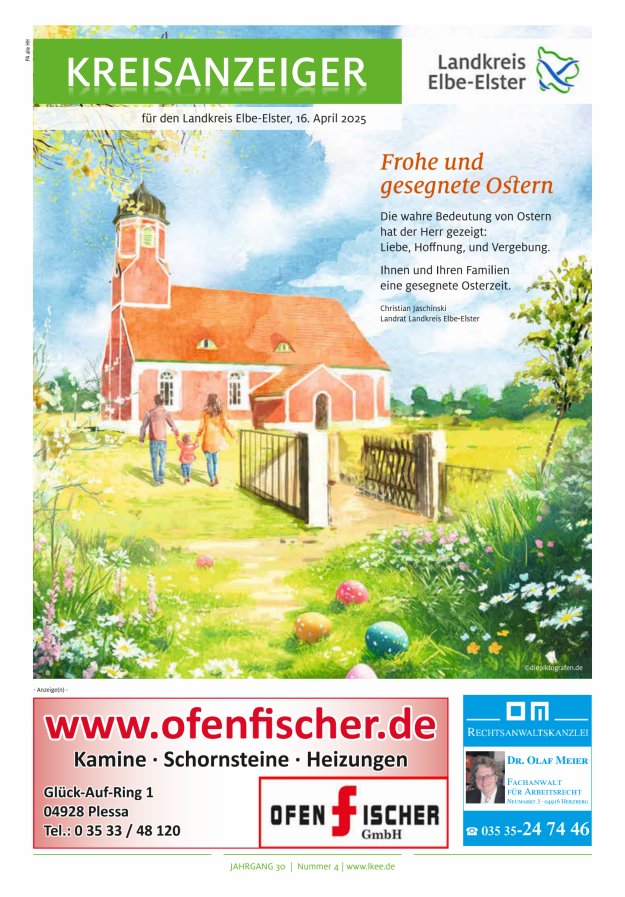 Kreisanzeiger für den Landkreis Elbe-Elster Titelblatt 04/2025