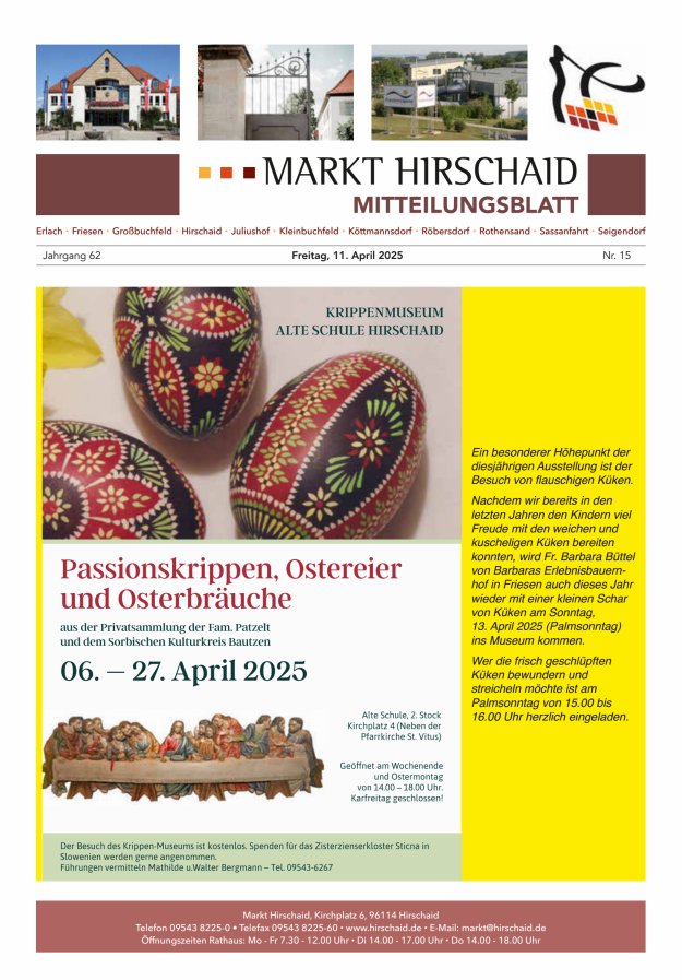 Mitteilungsblatt Markt Hirschaid Titelblatt 15/2025