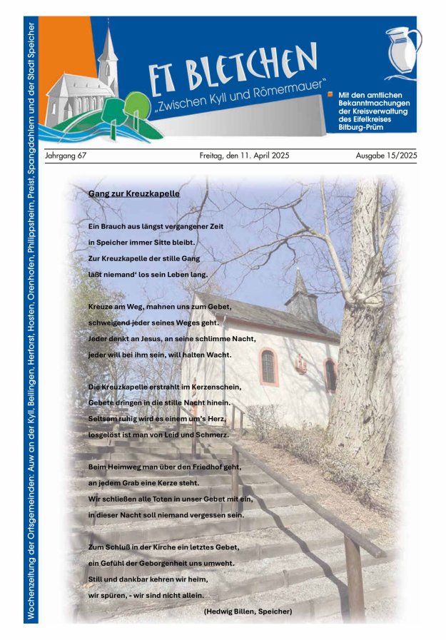 Et Bletchen VG Speicher Titelblatt 15/2025