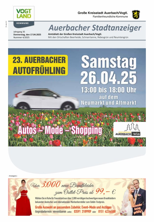 Auerbacher Stadtanzeiger Titelblatt 04/2025