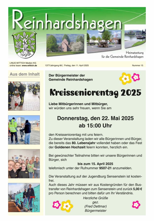 Unser Blättchen Titelblatt 15/2025