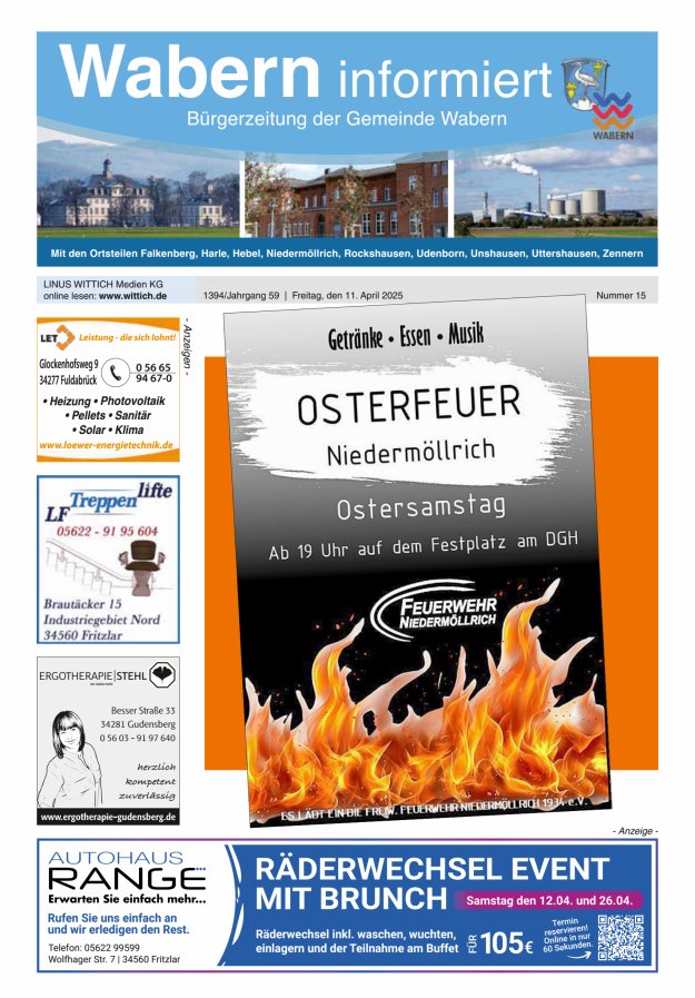 Wabern informiert Titelblatt 15/2025