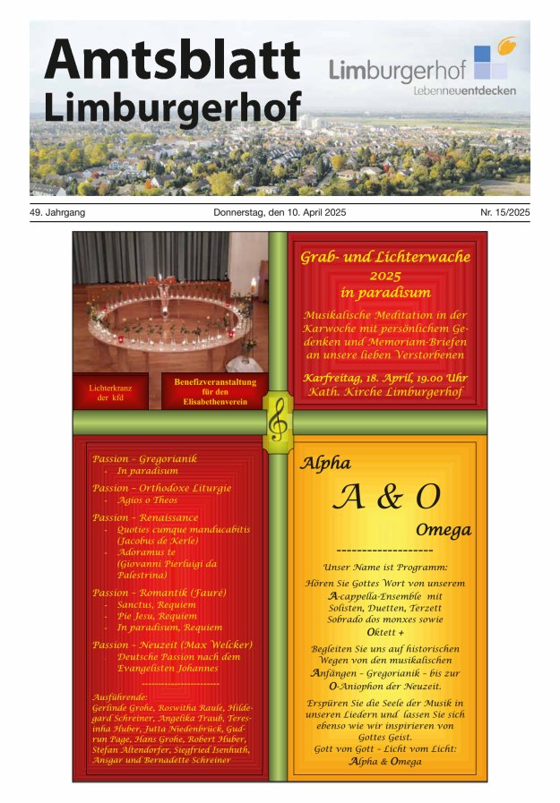 Amtsblatt Limburgerhof Titelblatt 15/2025