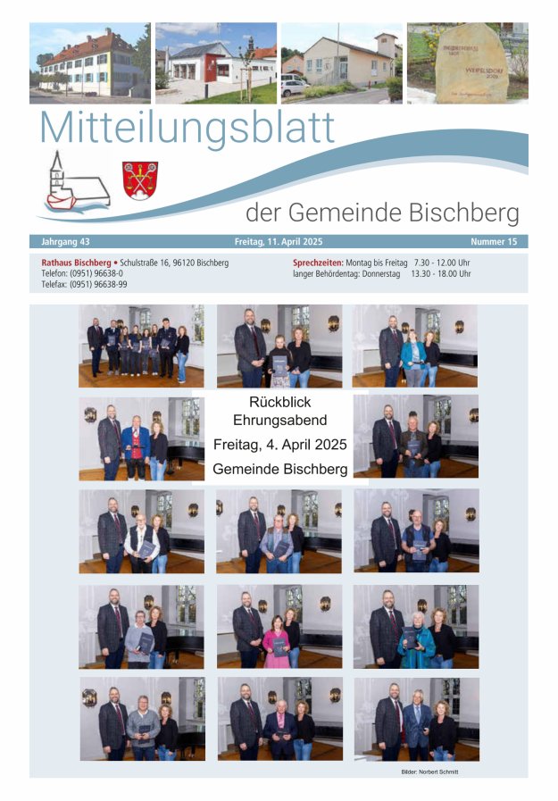 Mitteilungsblatt der Gemeinde Bischberg Titelblatt 15/2025