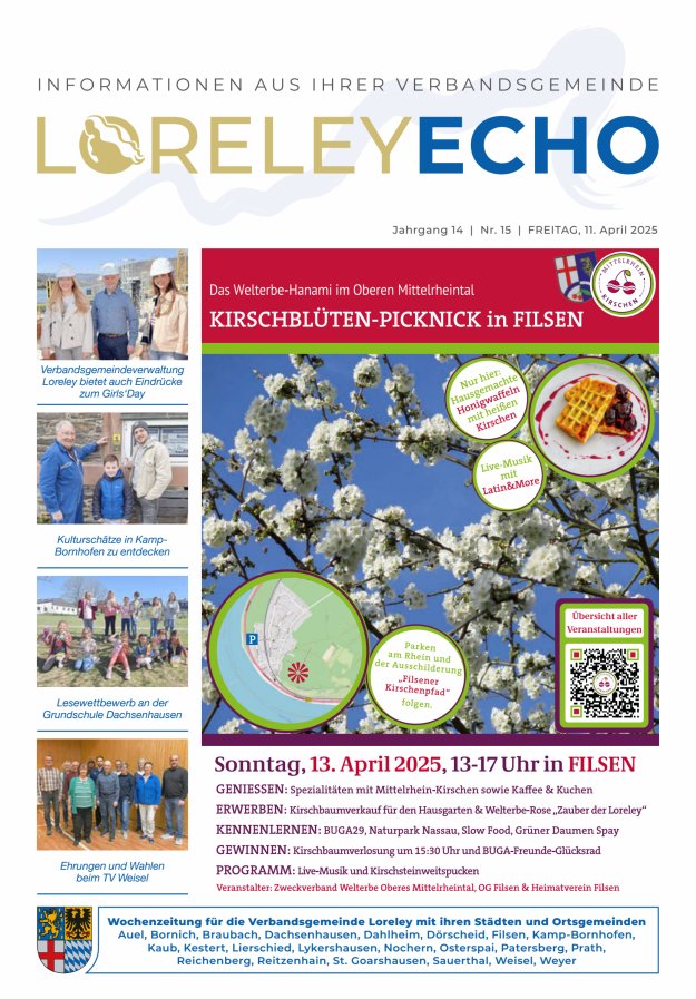 Loreley-Echo - Mitteilungsblatt der Verbandsgemeinde Loreley Titelblatt 15/2025