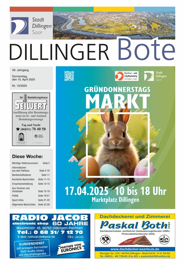 Dillinger Bote Titelblatt 15/2025
