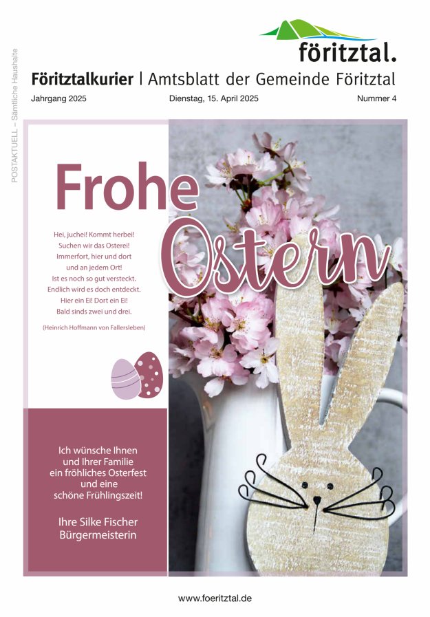 Amtsblatt der Gemeinde Föritztal Titelblatt 04/2025