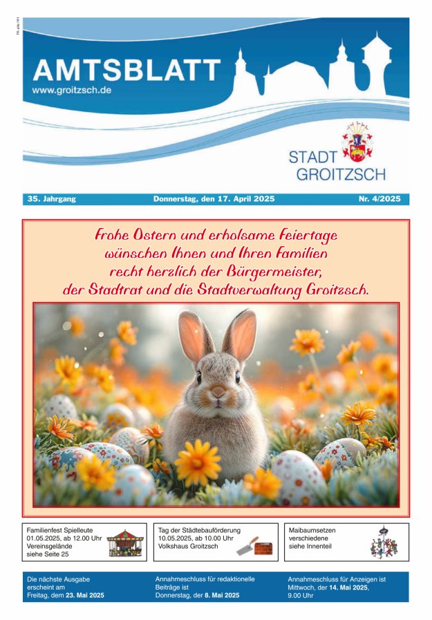 Amtsblatt Stadt Groitzsch Titelblatt 04/2025