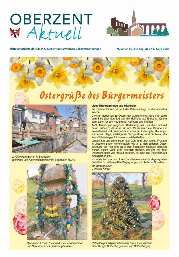 Oberzent aktuell Titelblatt 15/2025