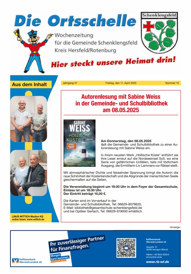 Die Ortsschelle Titelblatt 15/2025