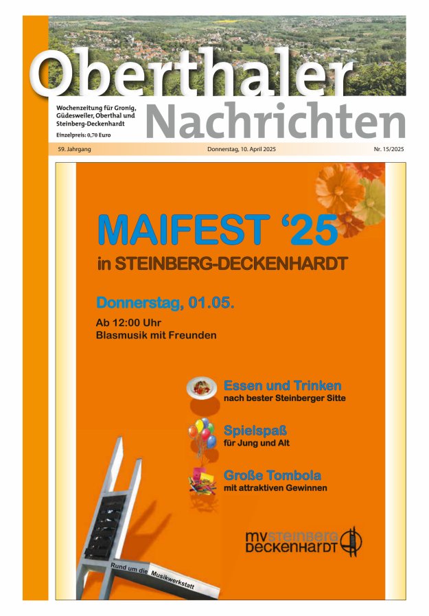 Oberthaler Nachrichten Titelblatt 15/2025