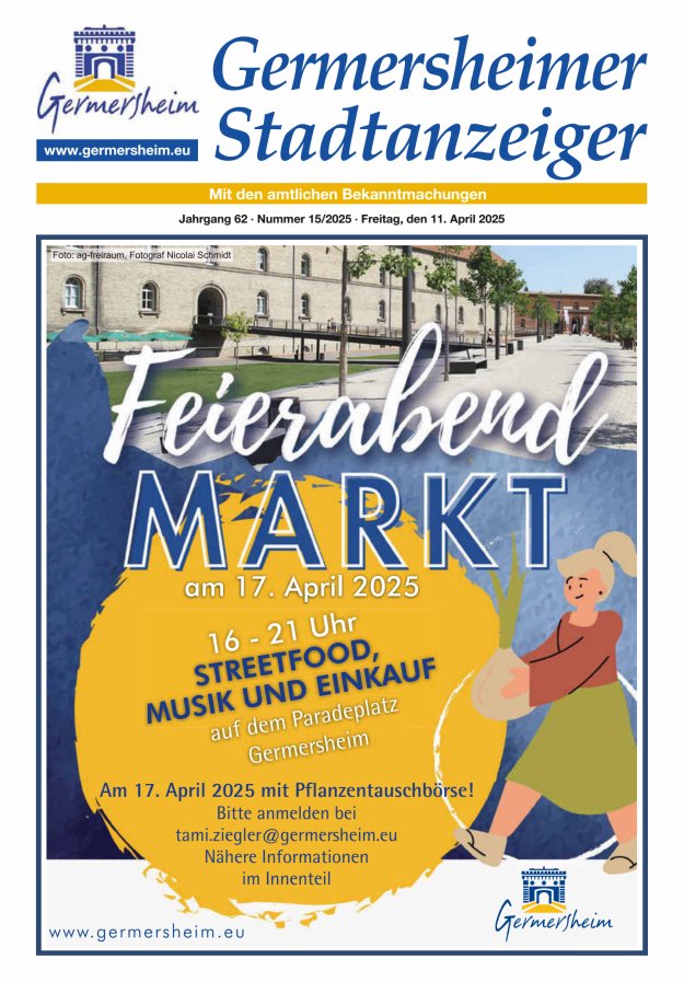 Germersheimer Stadtanzeiger Titelblatt 15/2025
