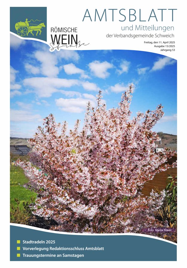 Amtsblatt VG Schweich Titelblatt 15/2025
