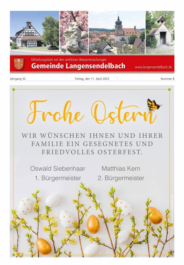 Mitteilungsblatt - Gemeinde Langensendelbach Titelblatt 08/2025