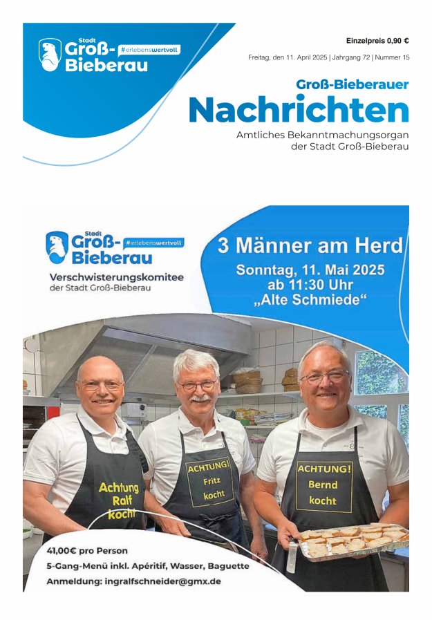 Groß-Bieberauer Nachrichten Titelblatt 15/2025
