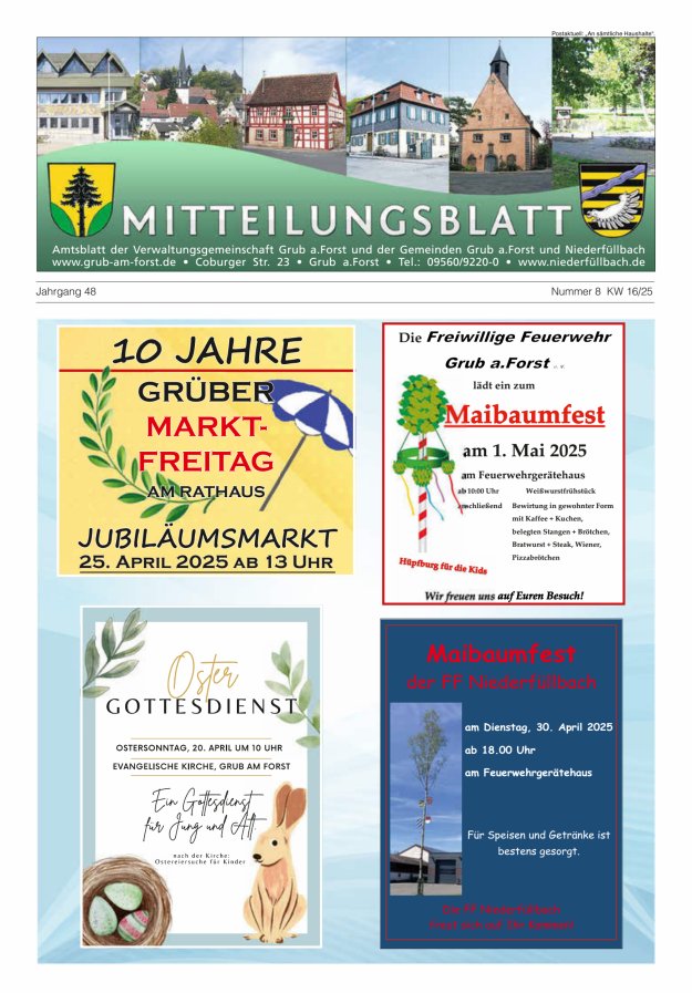 Amts- und Mitteilungsblatt der VGem Grub a.Forst Titelblatt 08/2025