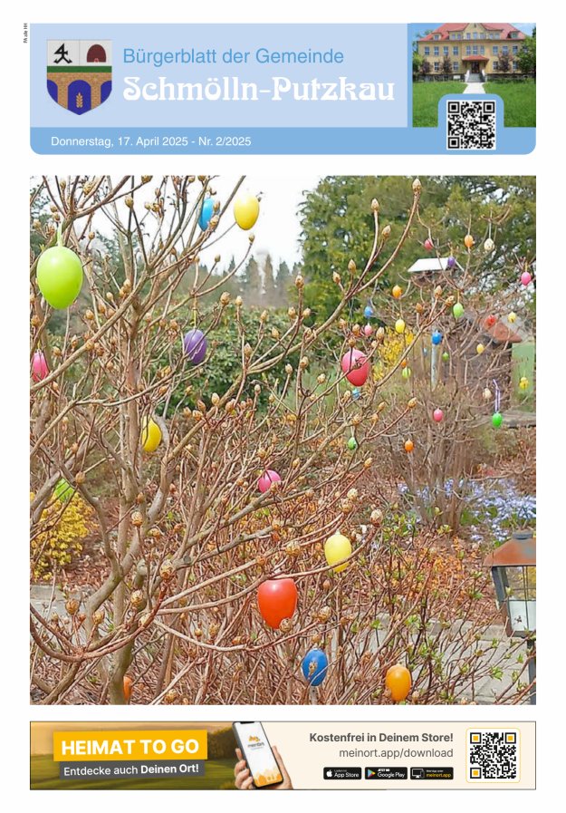 Bürgerblatt der Gemeinde Schmölln-Putzkau Titelblatt 02/2025