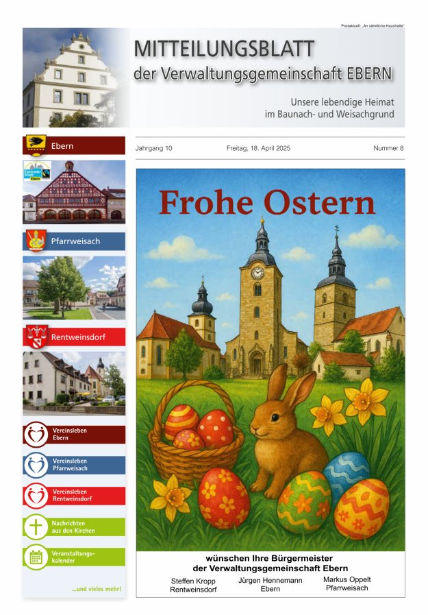 Mitteilungsblatt der Verwaltungsgemeinschaft Ebern Titelblatt 08/2025