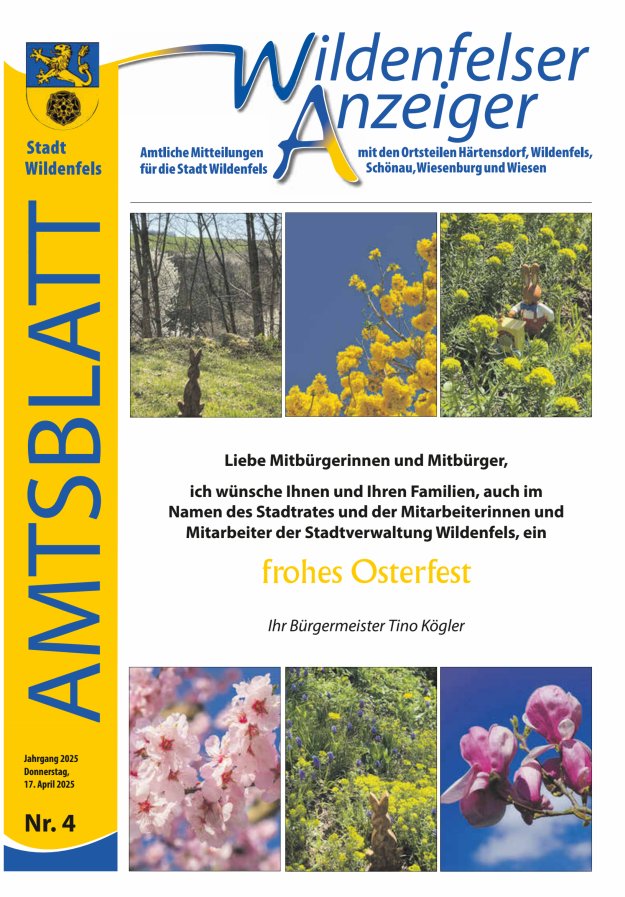 Wildenfelser Anzeiger Titelblatt 04/2025
