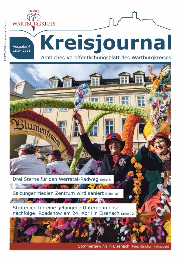 Kreisjournal - Amtliches Veröffentlichungsblatt des Wartburgkreises Titelblatt 04/2025