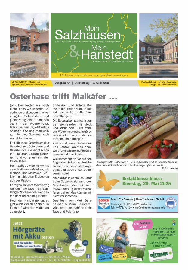 Mein Salzhausen   Mein Hanstedt Titelblatt 04/2025