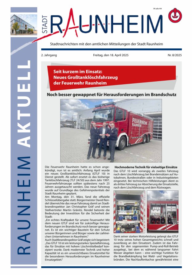 Raunheim aktuell Titelblatt 08/2025