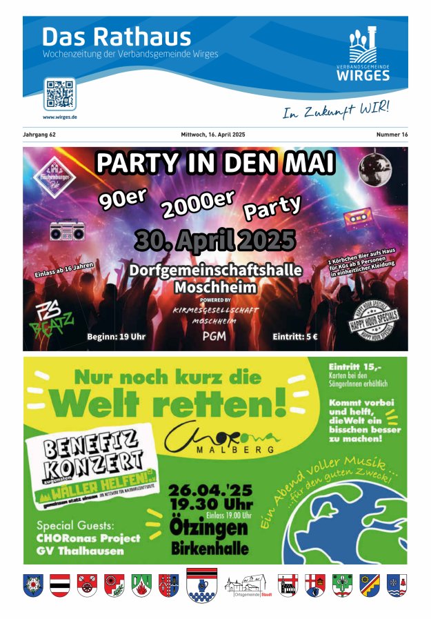 Das Rathaus - Informationen für die Bürger in der VG Wirges Titelblatt 16/2025