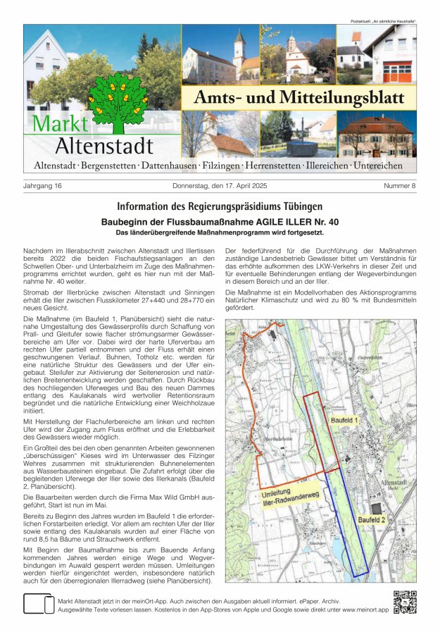 Amts- und Mitteilungsblatt des Marktes Altenstadt Titelblatt 08/2025