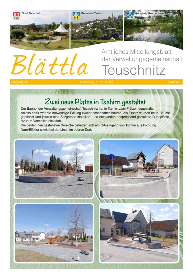 VG-Nachrichten Teuschnitz Titelblatt 08/2025