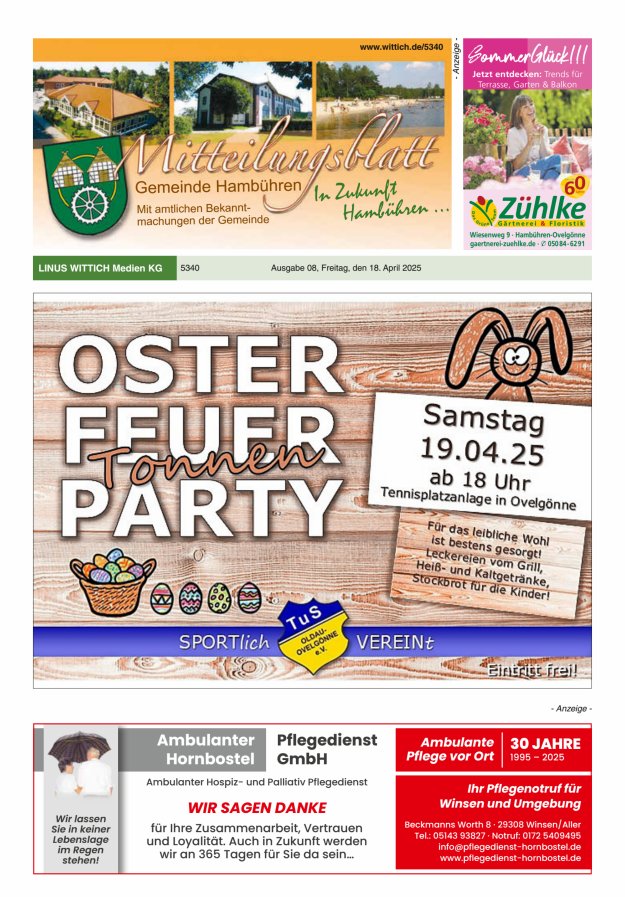 Mitteilungsblatt der Gemeinde Hambühren Titelblatt 08/2025